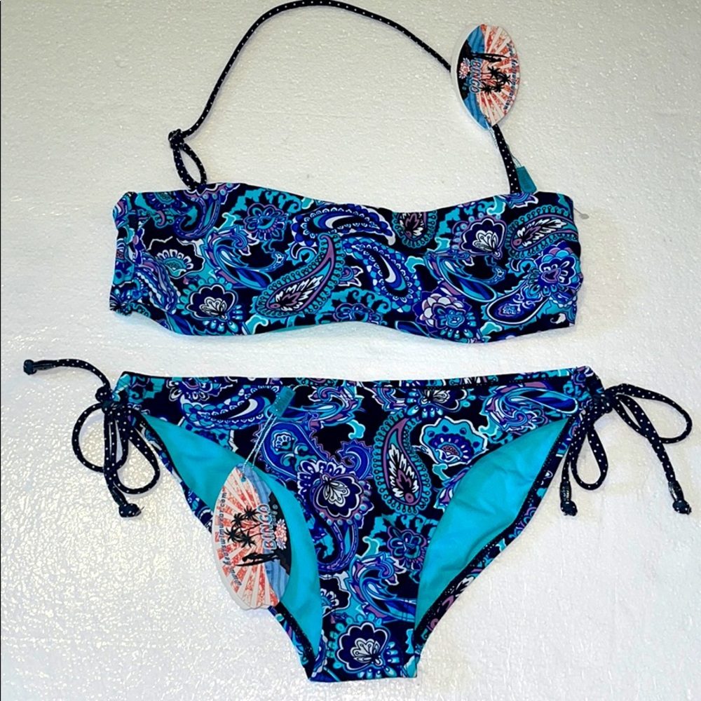 Bingo Surf Paisley Unwire Bikini w tie sides/ back